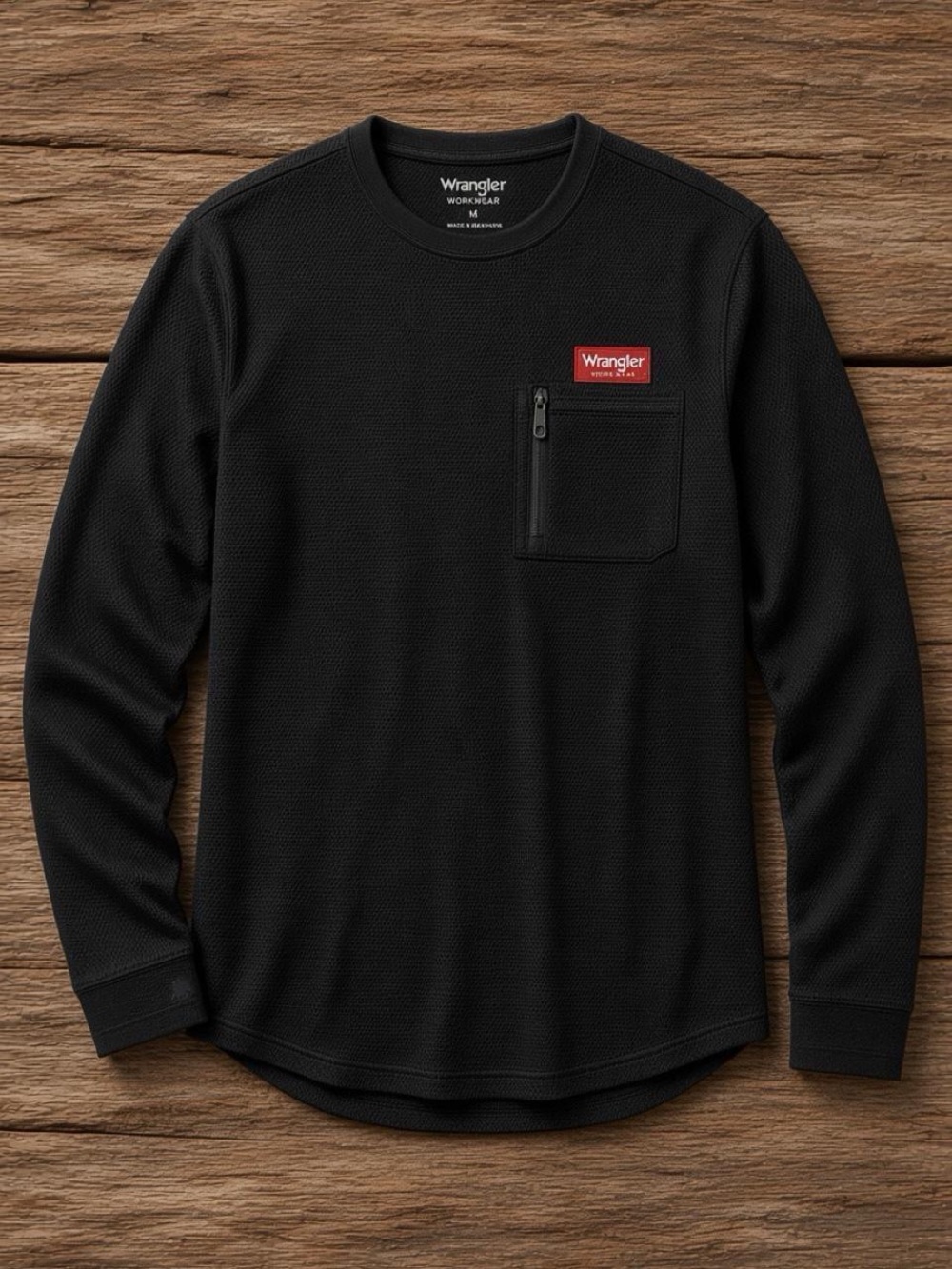 Wrangler Workwear Black Long Sleeve Shirt XXL Zip Pocket